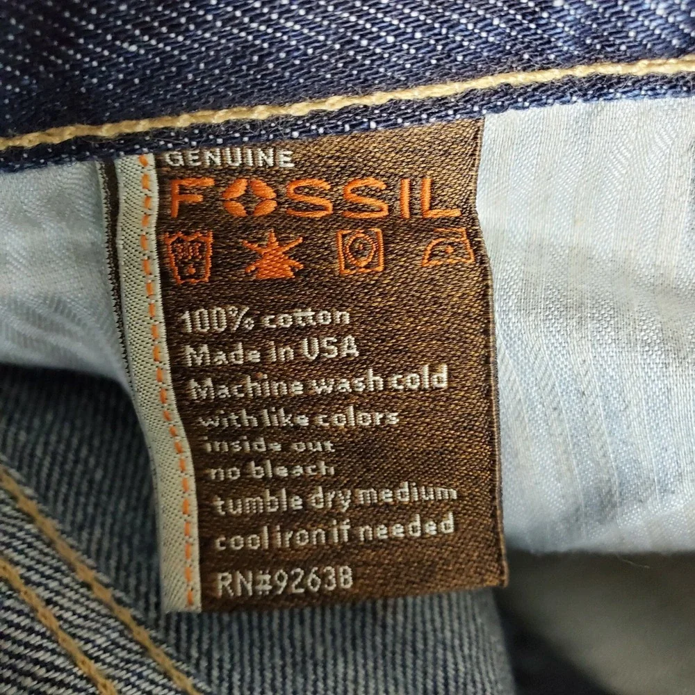 Fossil Skinny Jeans Womens Size‎ 25 Heavy Destroy Blue Distressed Denim USA Made